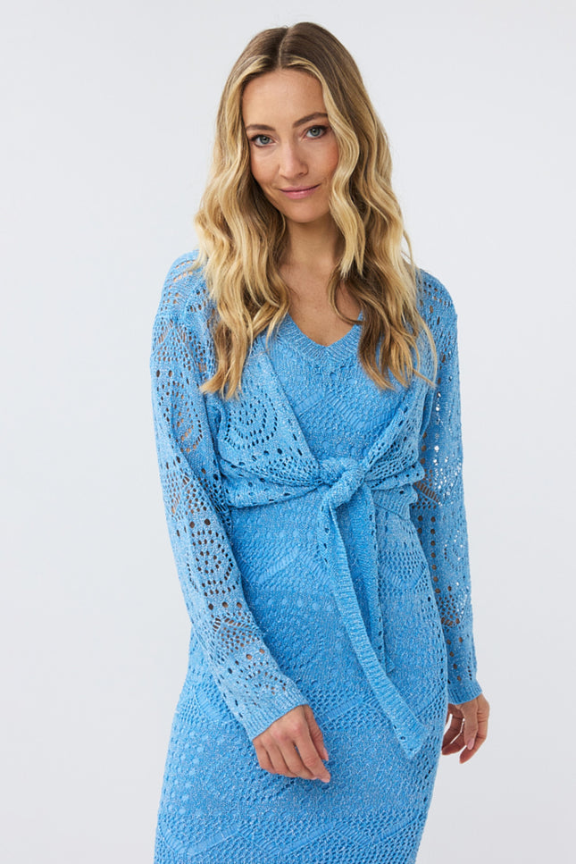 Bolero ajour knit light blue 18202