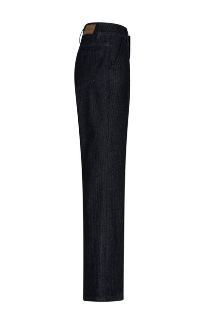 Broek Bibette Herringbone Dark Blue SRB5172 L33