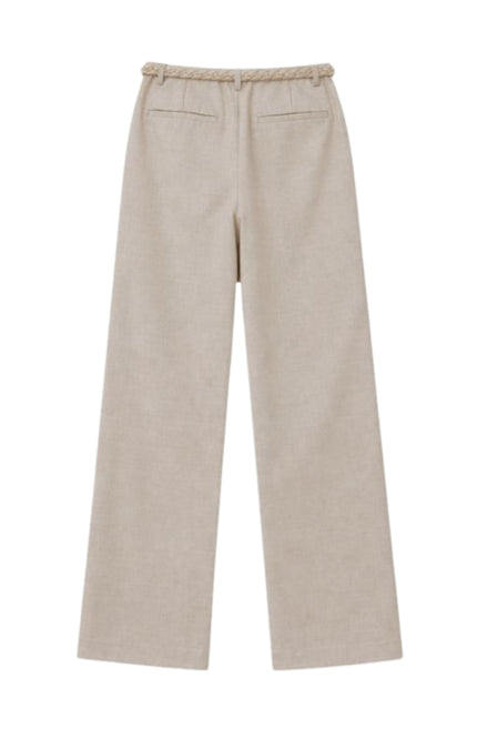 Elvira Casuals Broek Yara Sand Linnen Stretchshop.nl