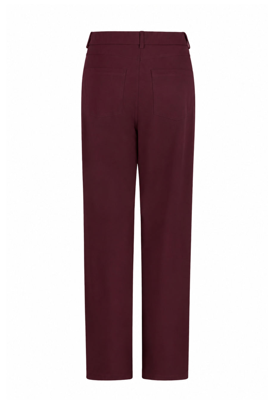 Zoso Travel Broek Beau Bordeaux, stijlvolle damesbroek in donkerrood, comfortabele pasvorm en modieus ontwerp.