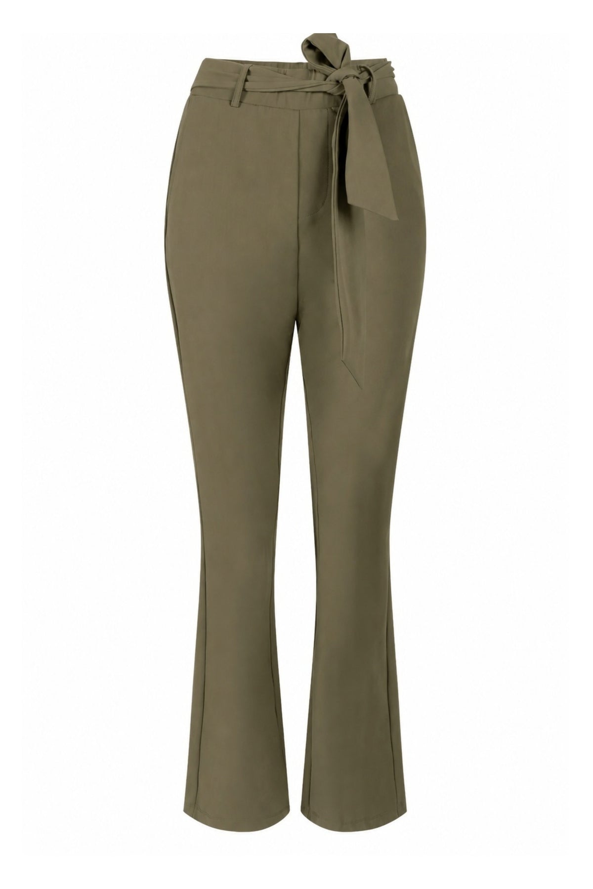 Zoso Travel Broek Belle Green voor dames, comfortabele groene reisbroek met elastische taille en praktische zakken.