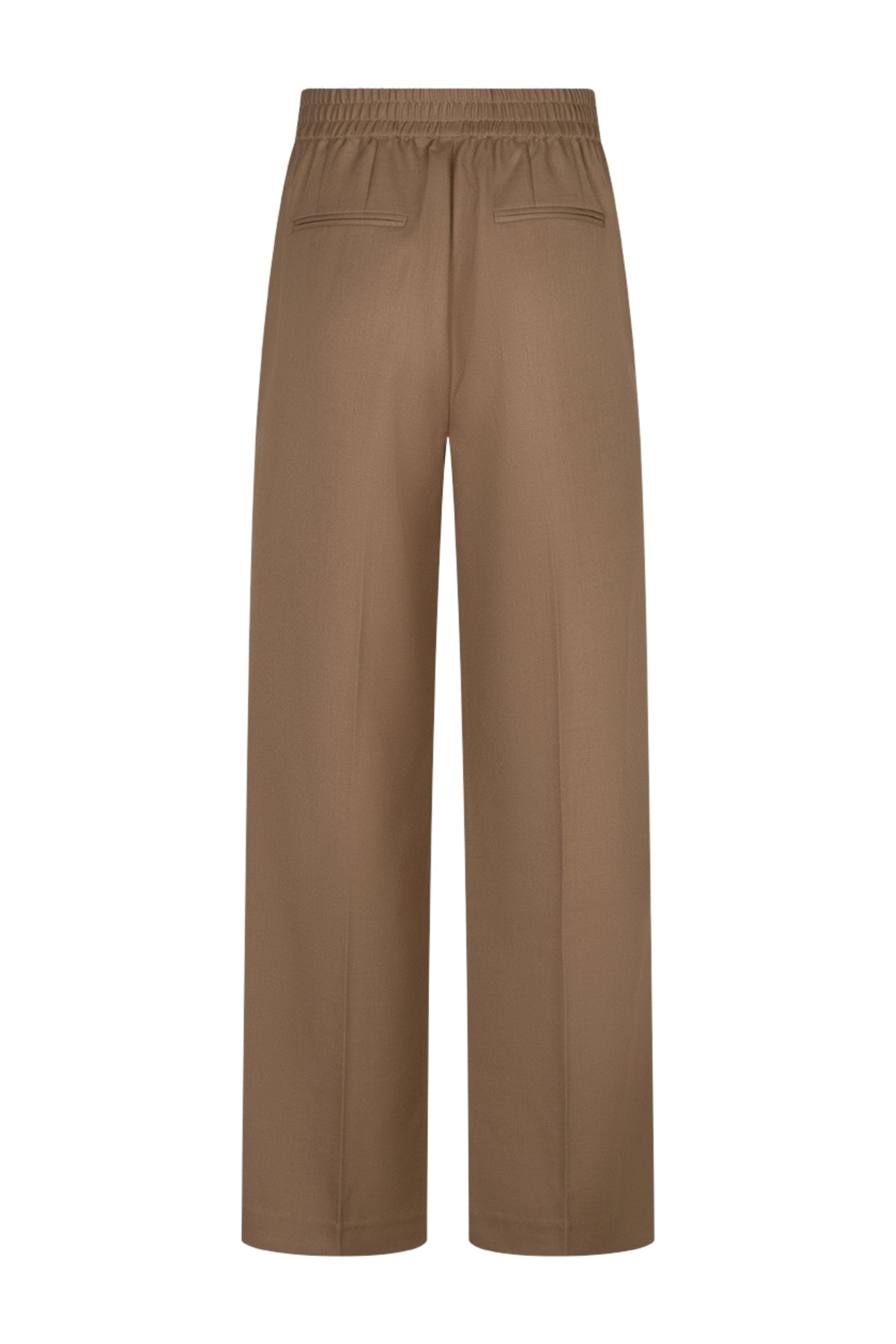 Ibana Pashai Savannah beige broek met losse pasvorm en elastische taille, ideaal voor casual en comfortabele stijl.