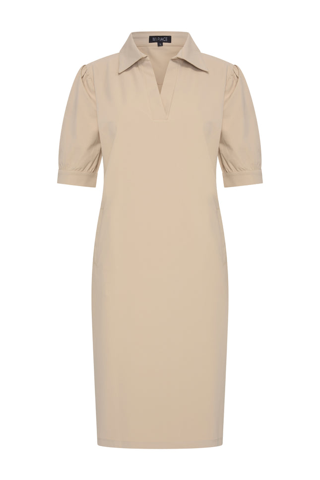 Mi Piace Travel Jurk Polo Beige 202605 Stretchshop.nl