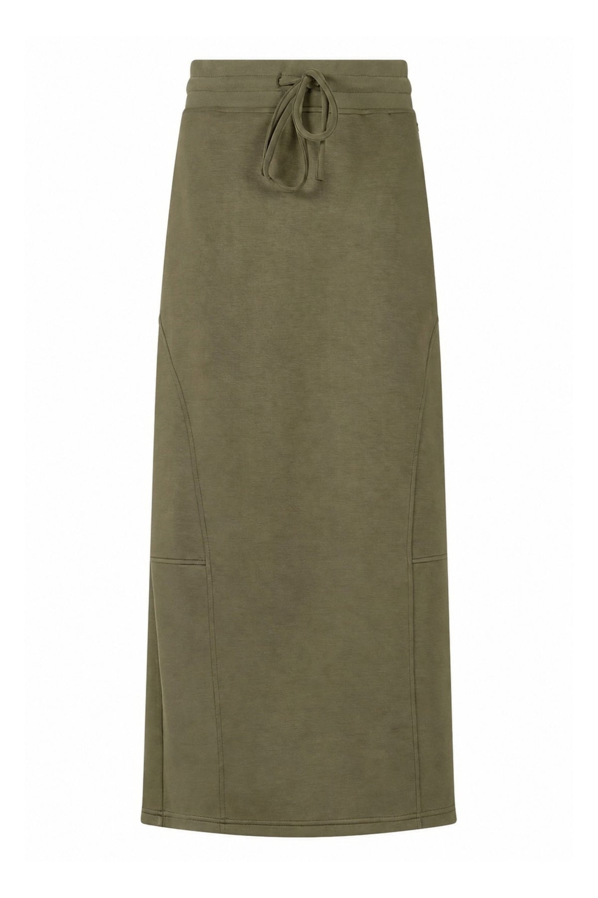 Groene Cristal Rok van Zoso met glanzende afwerking, getoond in een close-up afbeelding.