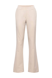 Zwarte travel broek Penelope Flare Sand van &Co woman, met wijde pijpen en comfortabele pasvorm, voor damesmode