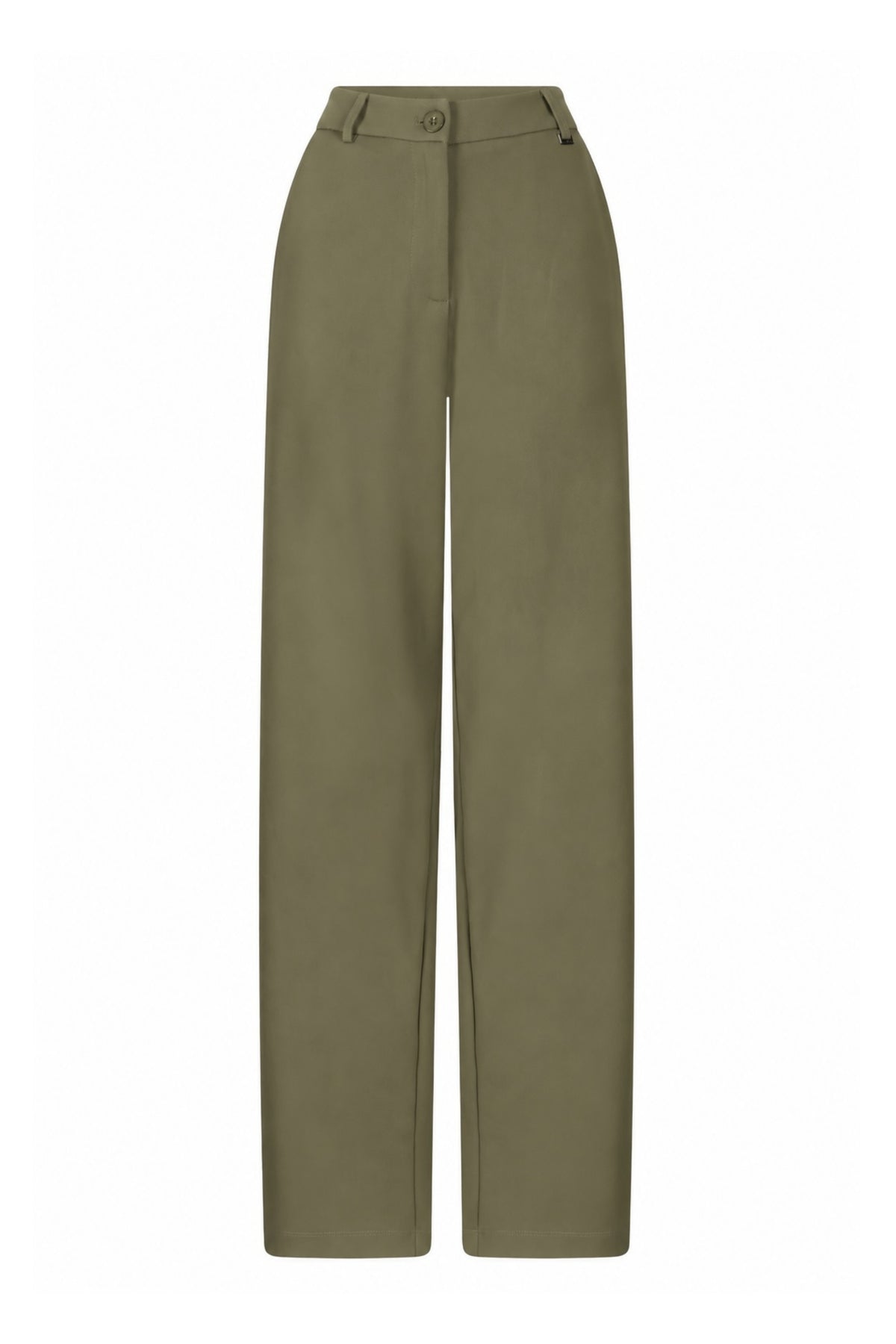 Groene reisbroek Xandra van Zoso, comfortabel en lichtgewicht, met praktische zakken en moderne pasvorm.