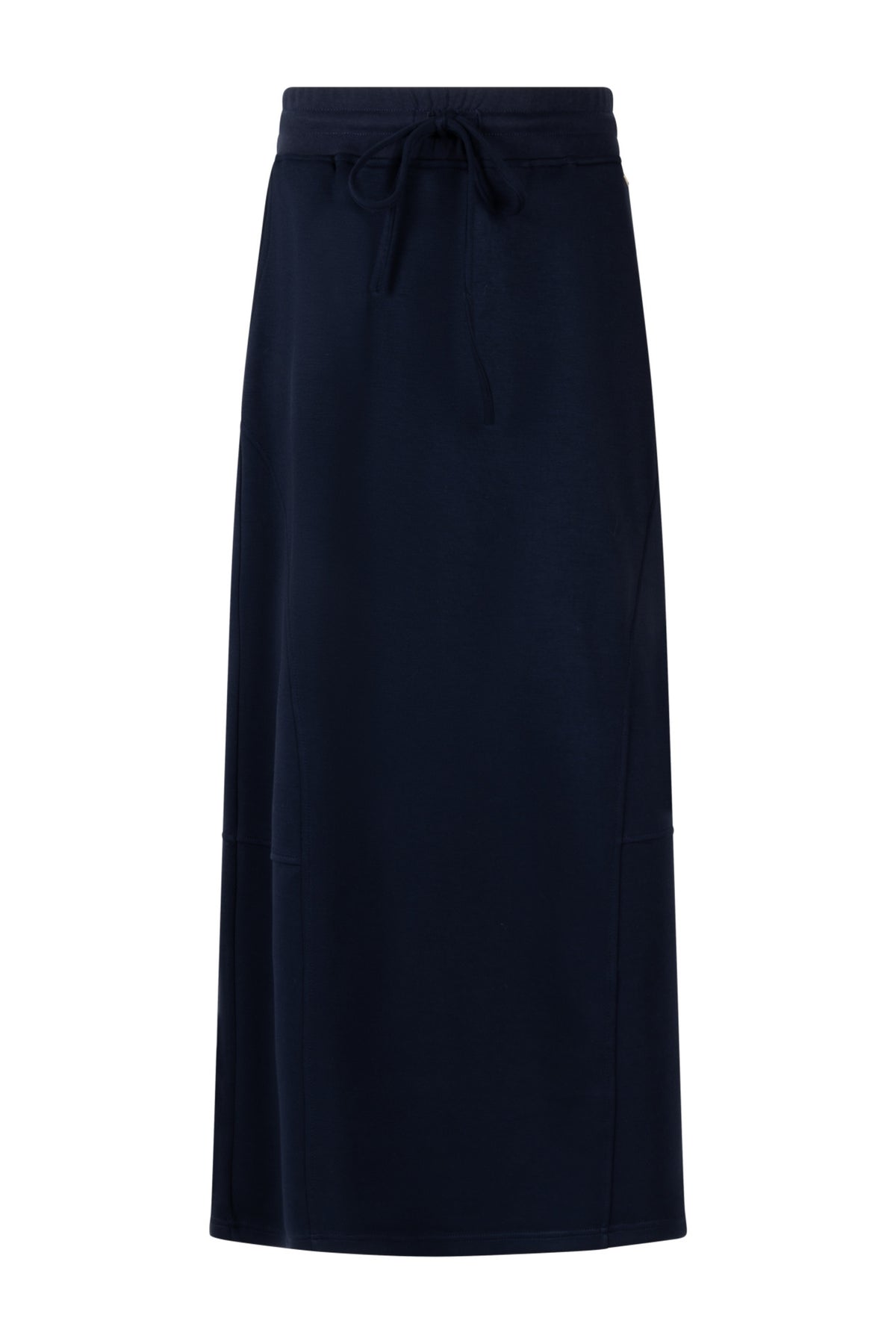 Navyblauwe rok Cristal van Zoso met glanzende details en elegante snit, zichtbaar op de afbeelding.
