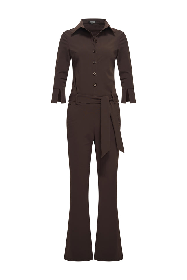 Travel Jumpsuit Flared Espresso 202154