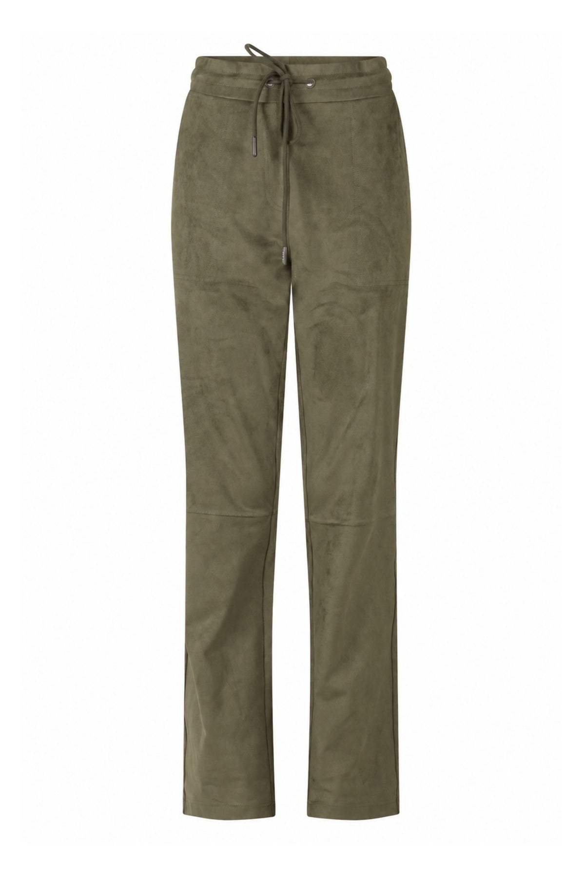 Groene Cato broek van Zoso met rechte pasvorm, zichtbaar in de afbeelding.
