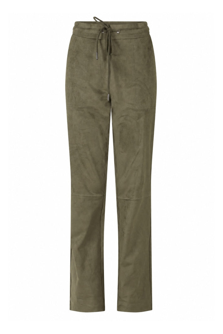 Groene Cato broek van Zoso met rechte pasvorm, zichtbaar in de afbeelding.