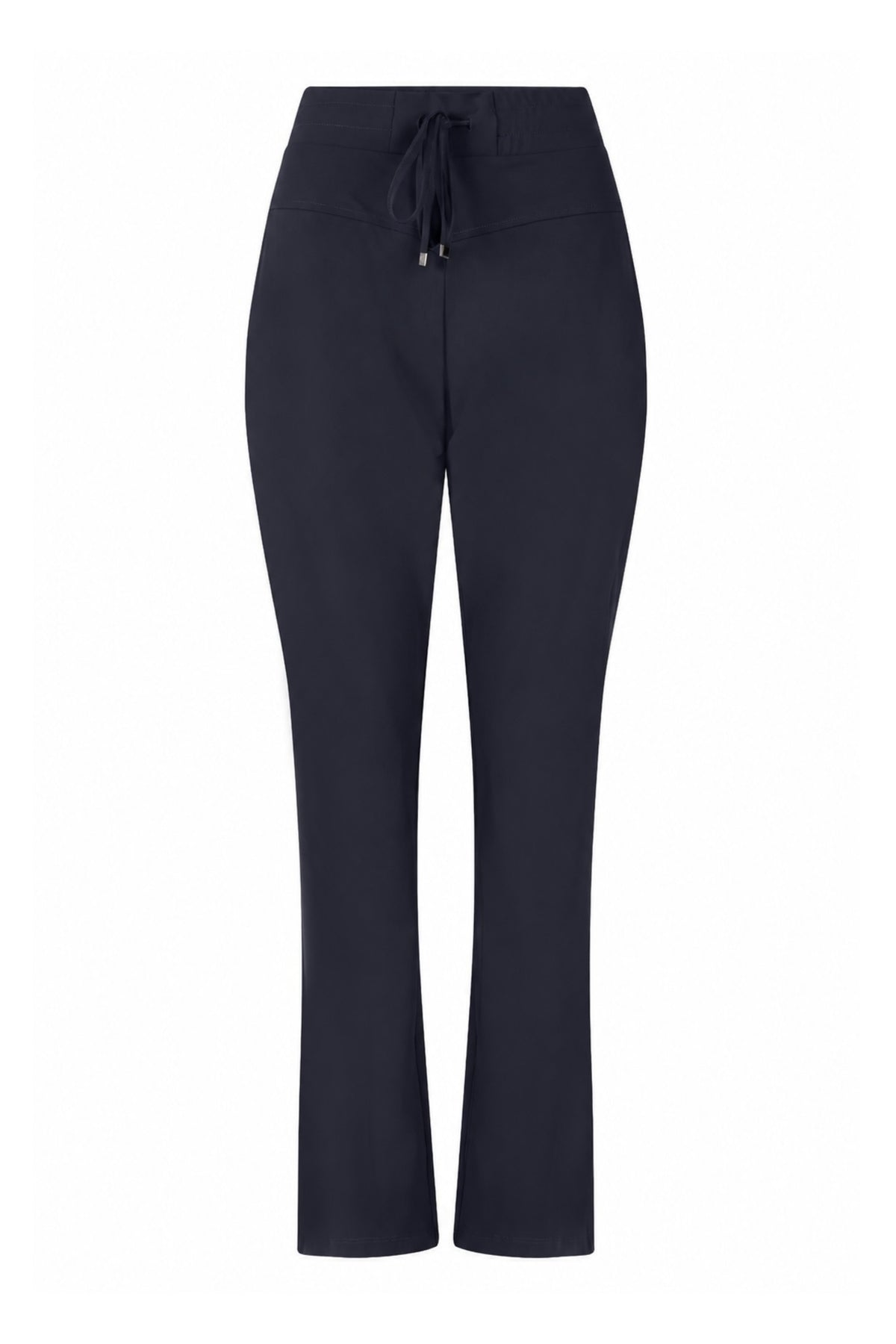 Zoso Travel Broek Joy in navy, comfortabele reisbroek met elastische taille en praktische zakken, geschikt voor reizen en casual gebruik.
