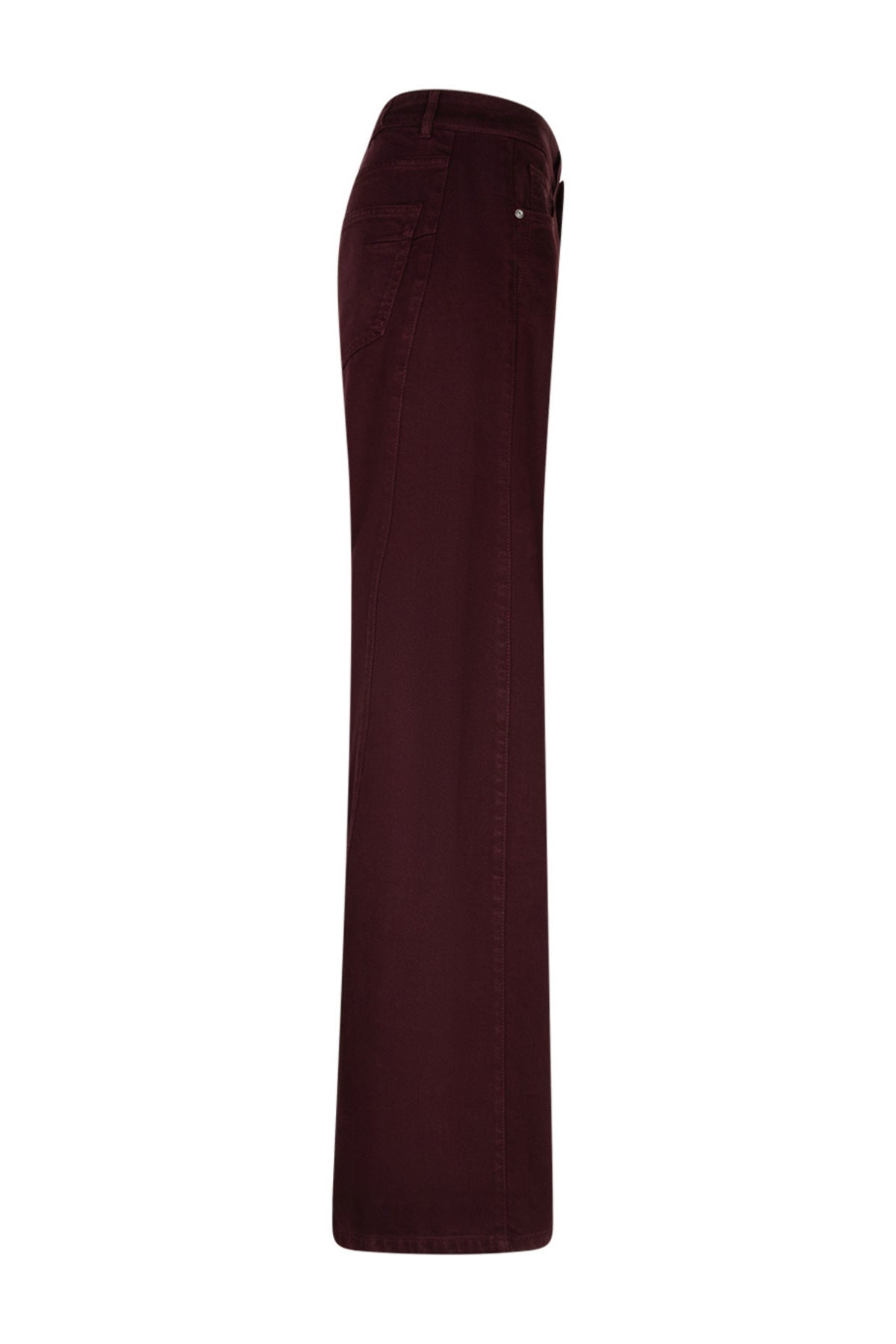 Bruine Claudette Tencel Twill broek van Red Button, recht model, met tailleband en opvallende kleur.