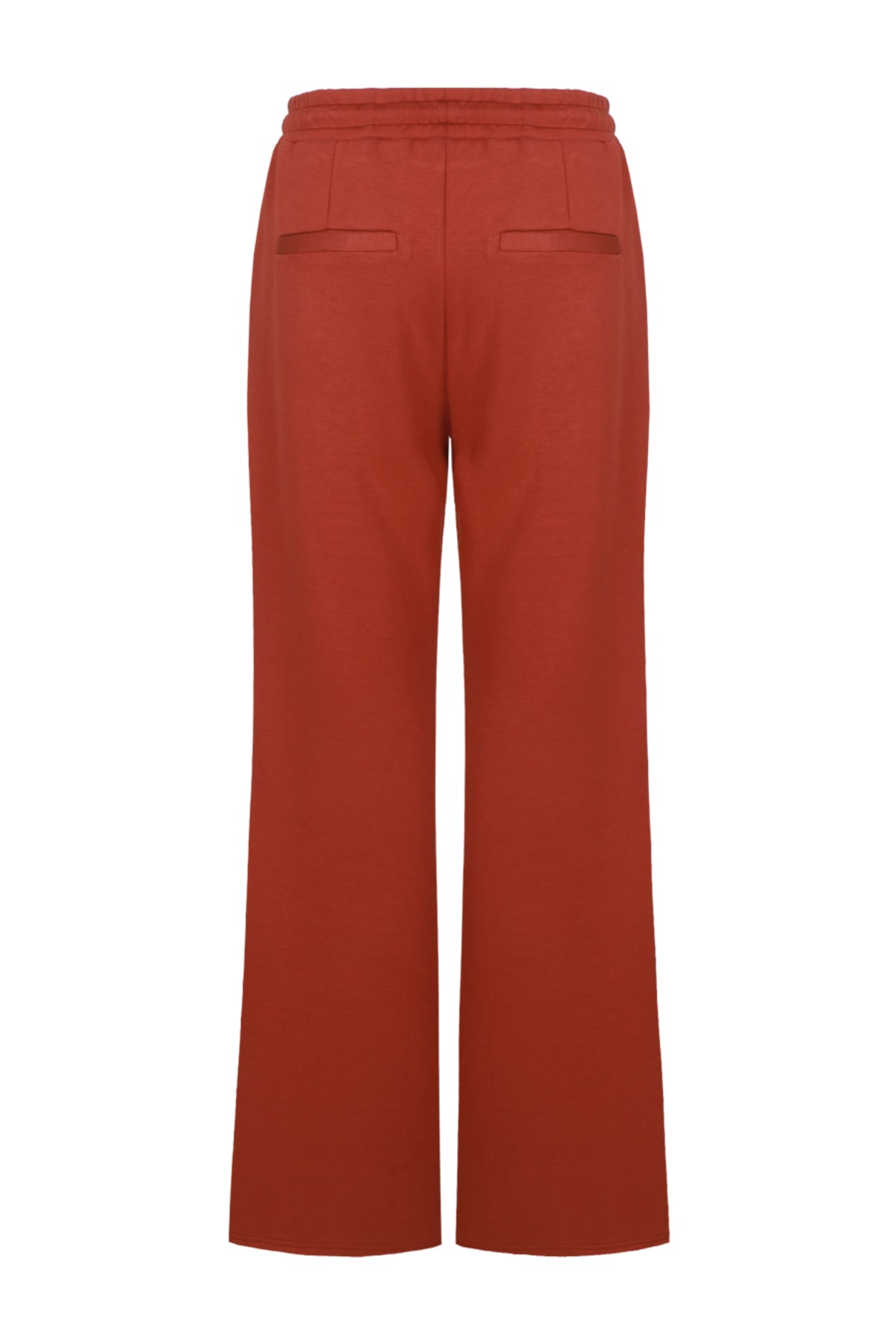 G-maxx Siofra Burnt Henna broek met rechte pasvorm en elastische taille, in een warme roodbruine kleur.