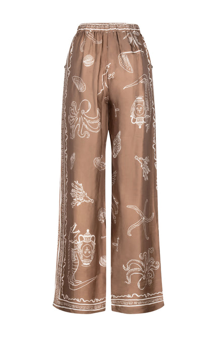 Nukus Broek Valerie Print Fango Offwhite NKS09106 Stretchshop.nl
