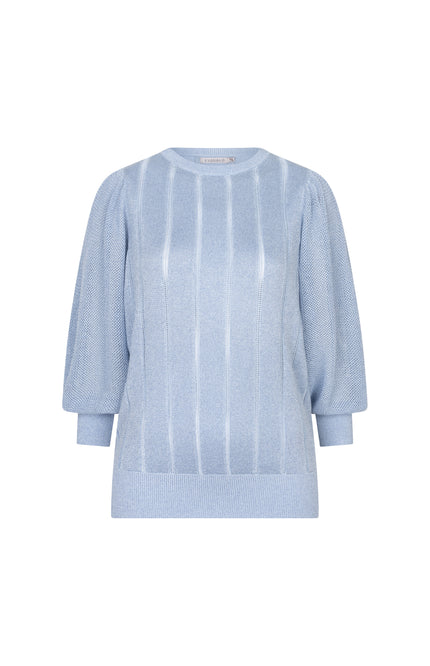 Sweater Short Puffsleeves Lurex Blue F25.31503