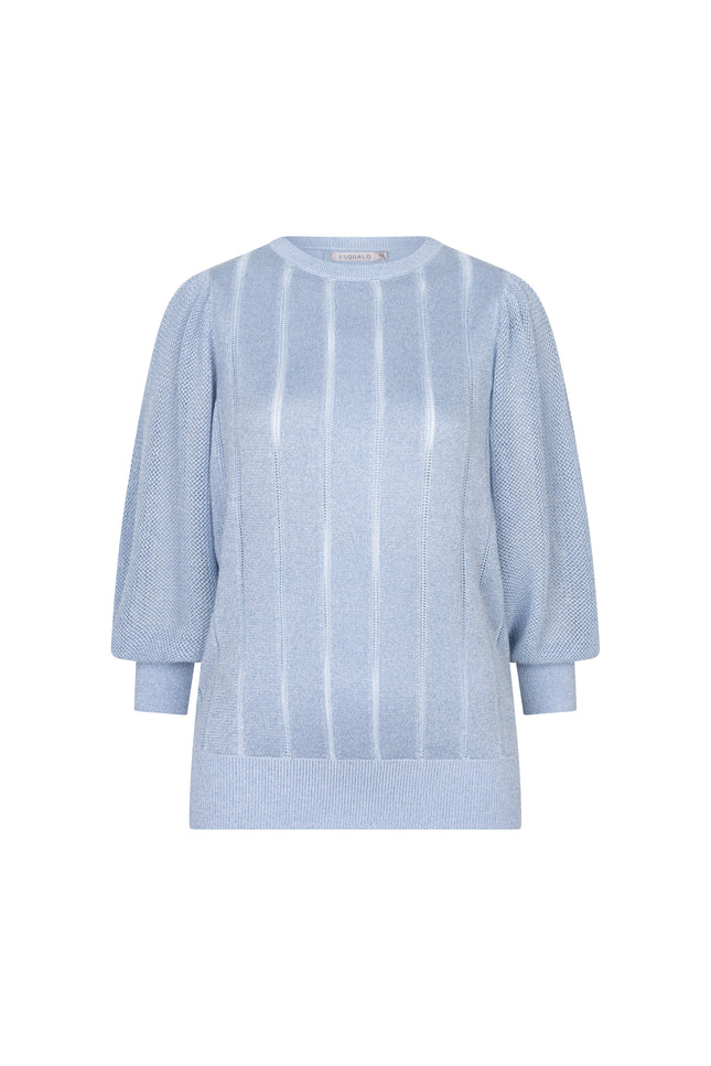 Sweater Short Puffsleeves Lurex Blue F25.31503