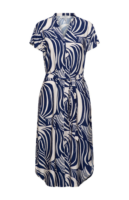 &Co woman Jurk Liva Weave Blue Multi DR311 Stretchshop.nl