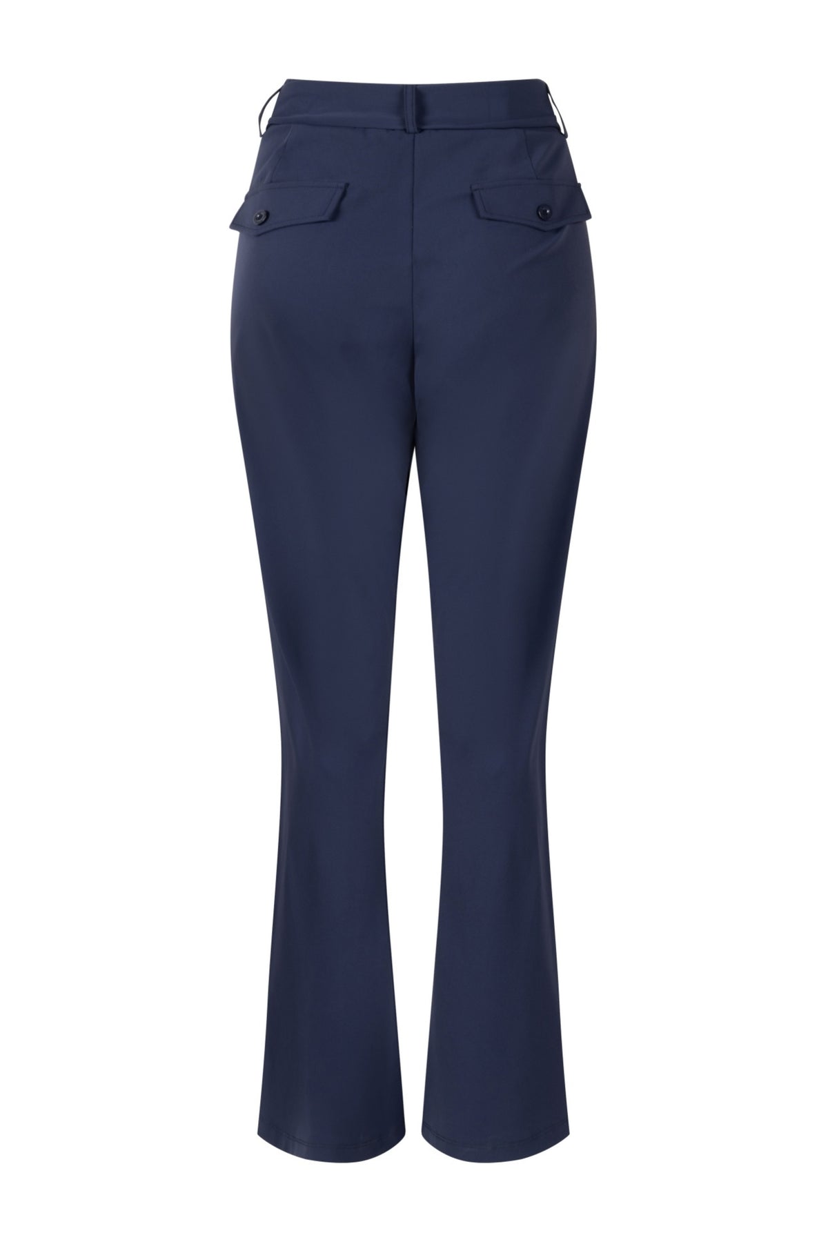 Zoso Travel Broek Belle Navy, comfortabele marineblauwe reisbroek met elastische taille en praktische zakken, geschikt voor reizen.