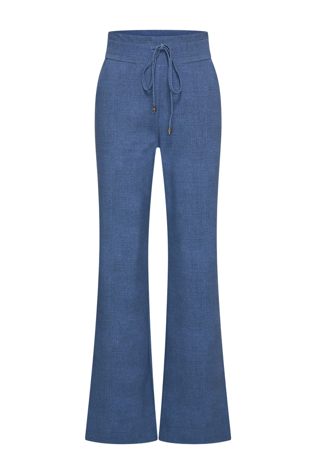 Bonded Travel Broek Flared Dark Blue Denim 202631