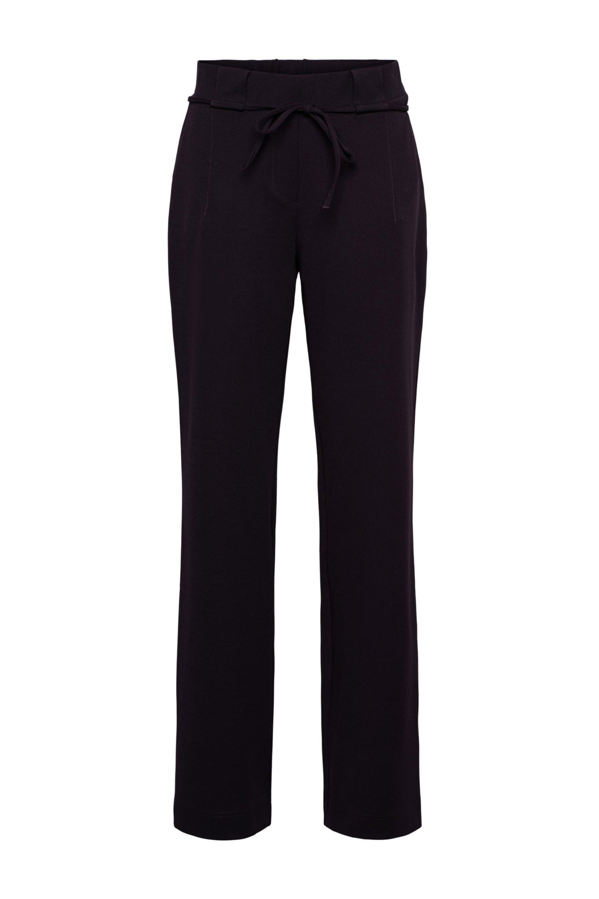 Lange broek Grace Deep Plum van &Co woman met een pasvorm en diepe paarse kleur, zichtbaar op de afbeelding.