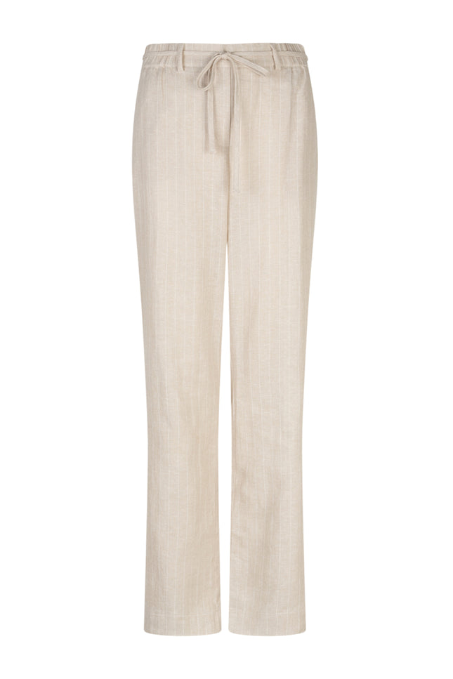 Red Button Broek Claudette Linen Visco Pinstripe Pebble SRB4915 L33 Stretchshop.nl