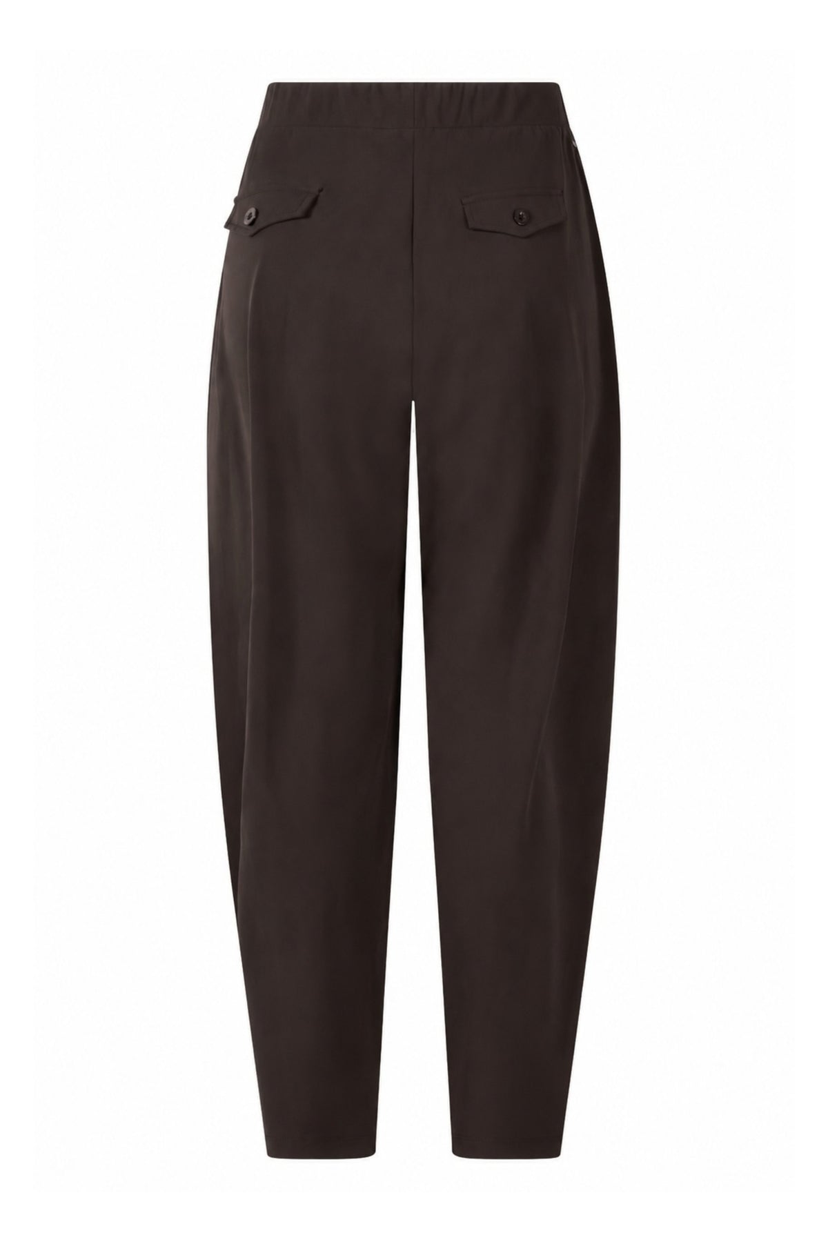 Zoso Sascha Espresso reisbroek met comfortabele pasvorm en praktische zakken, geschikt voor reizen en dagelijks gebruik.