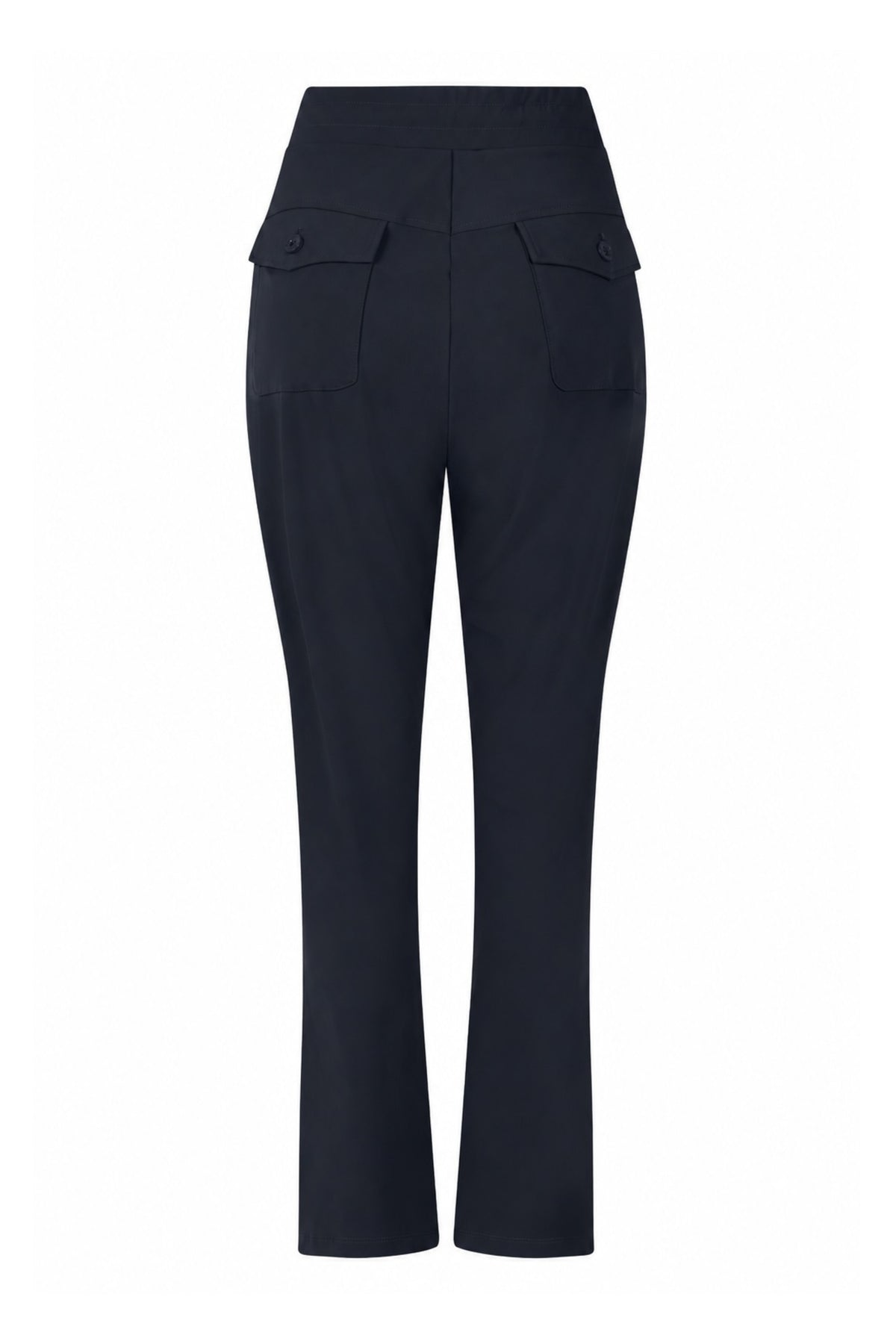 Zoso Travel Broek Joy in navy met comfortabele pasvorm en elastische taille, ideaal voor reizen en dagelijks gebruik.