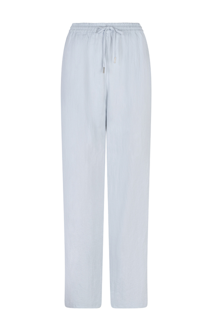 EsQualo Broek Elastic Fine Crinkle Light Blue SP26.10041 Stretchshop.nl