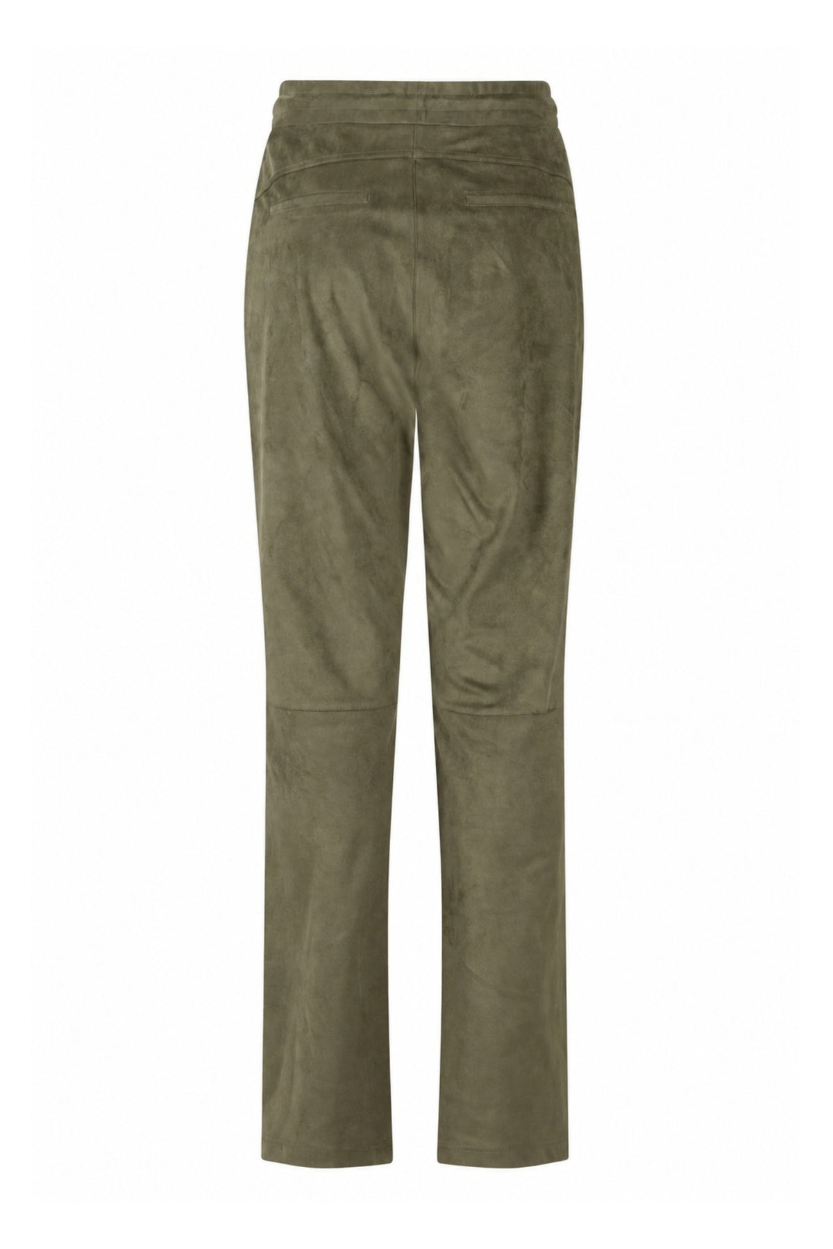 Groene Cato broek van Zoso, zichtbaar met een rechte pasvorm en elastische tailleband op de afbeelding.