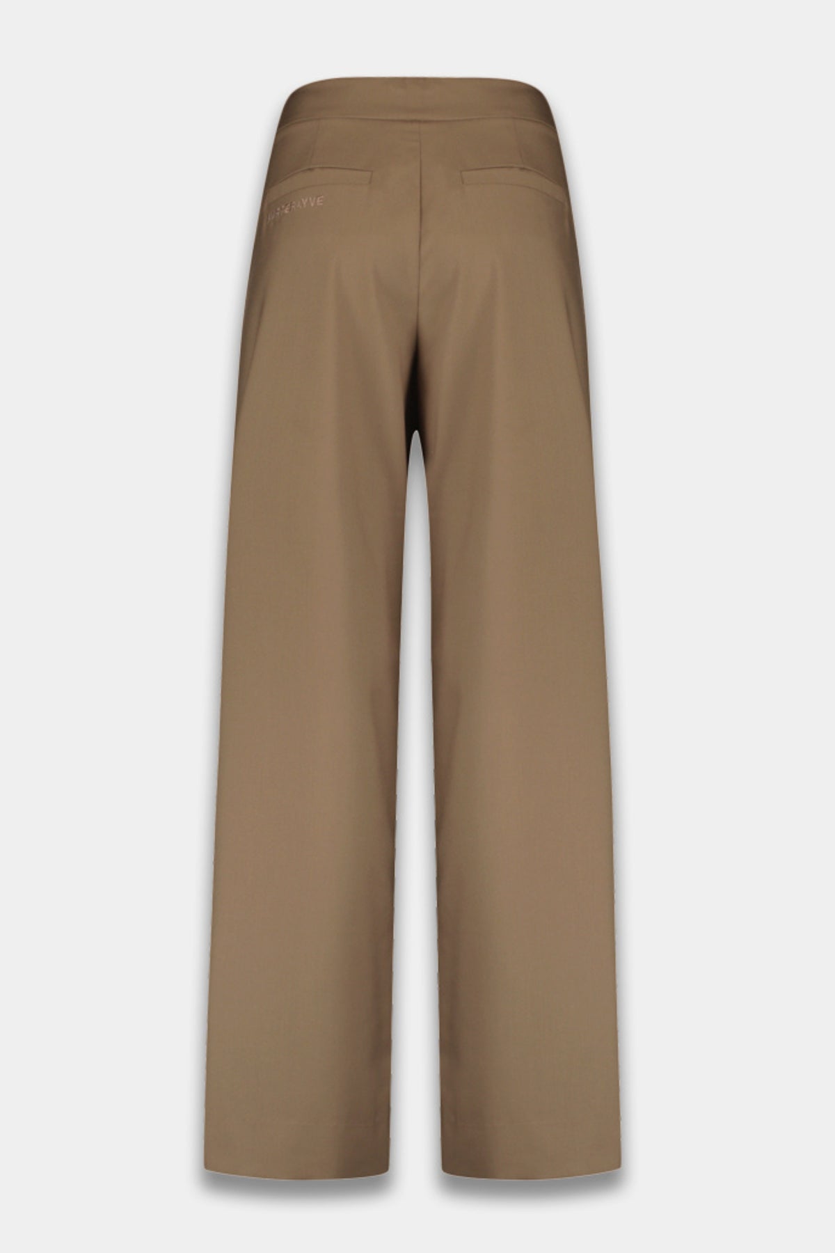 Harper & Yve Sadie Muted Moss broek met rechte pasvorm en elastische taille in een zachte groene kleur.