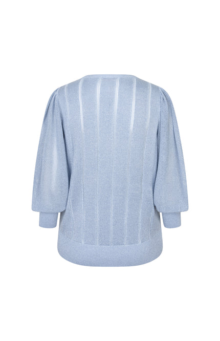 Sweater Short Puffsleeves Lurex Blue F25.31503