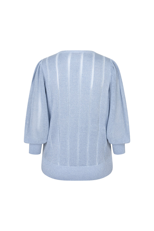 Sweater Short Puffsleeves Lurex Blue F25.31503