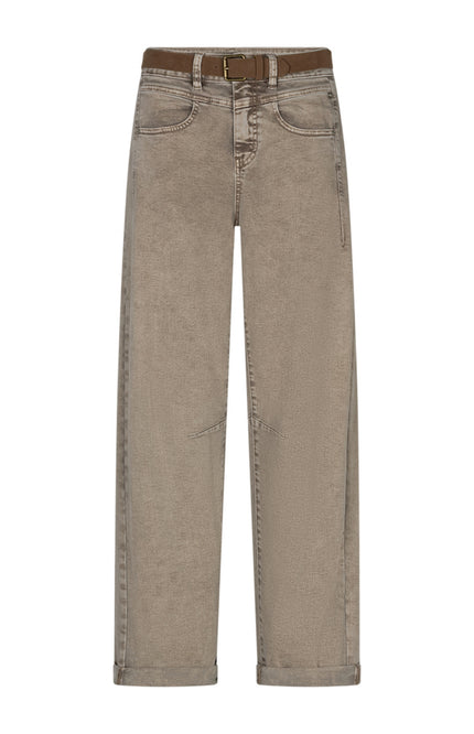 Broek Korine Belt Washed Twill Colors Truffle SRB5156 L32