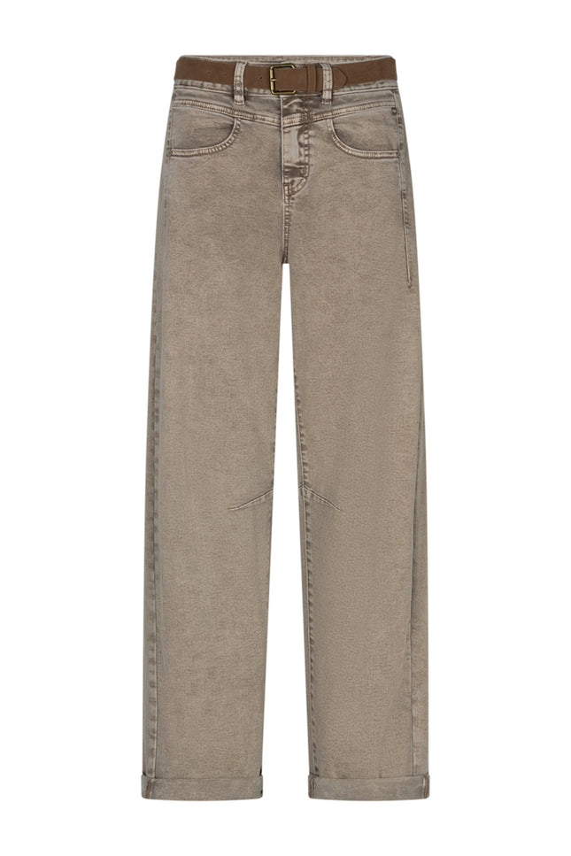 Broek Korine Belt Washed Twill Colors Truffle SRB5156 L32