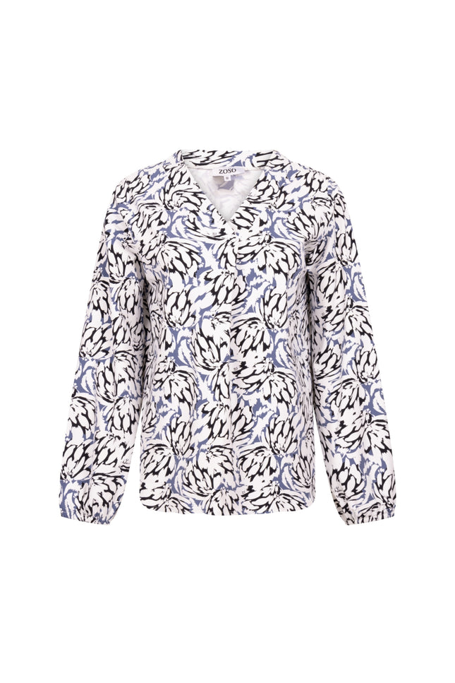 Travel Blouse Merel Offwhite Navy 254