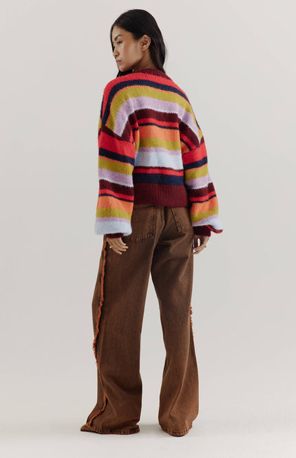 Vest Noor Stripe Multi Racing Red AW25W800