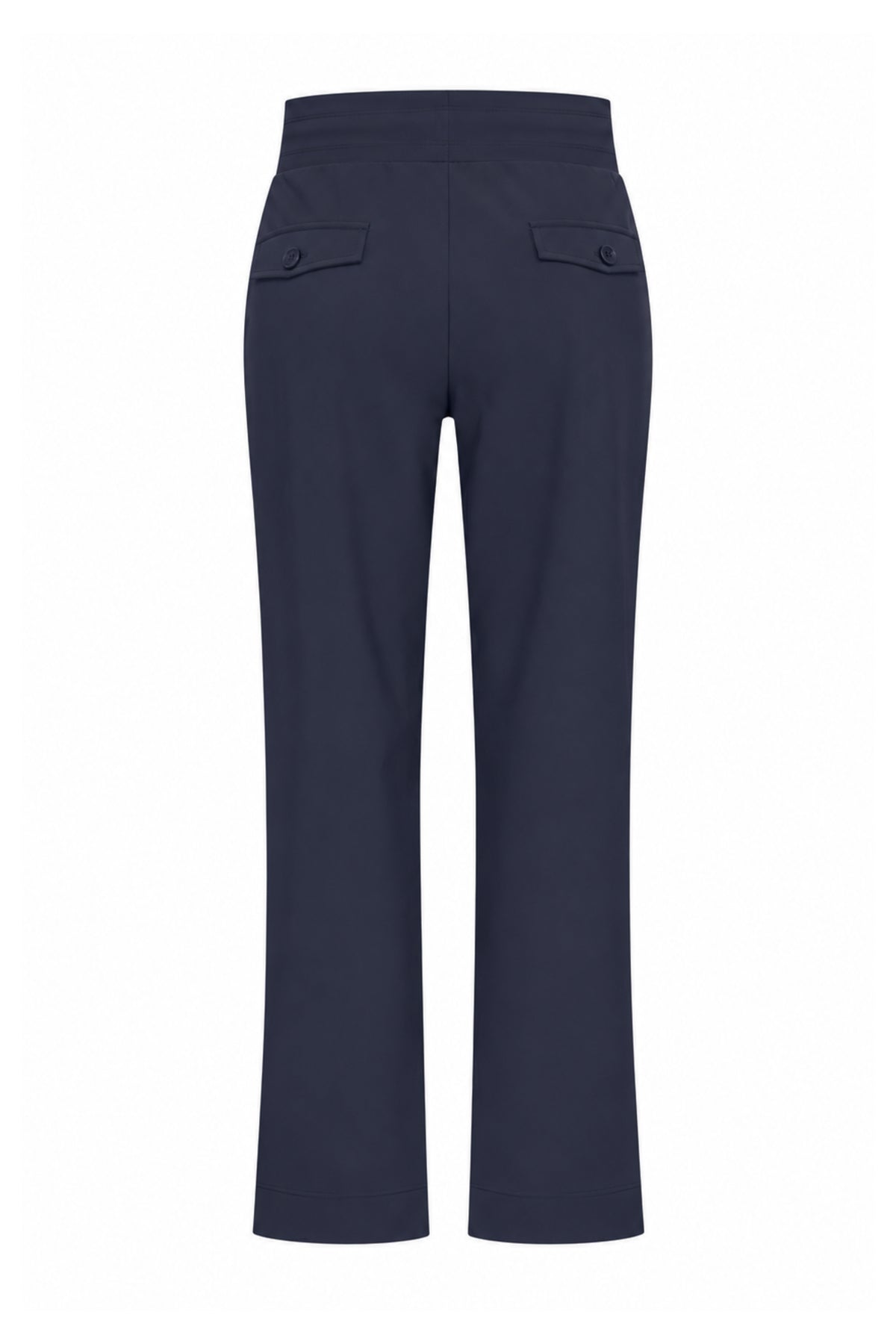 Navy blauwe Bonded Travel broek van Mi Piace, casual en comfortabel, met elastische taille en stijlvolle pasvorm.