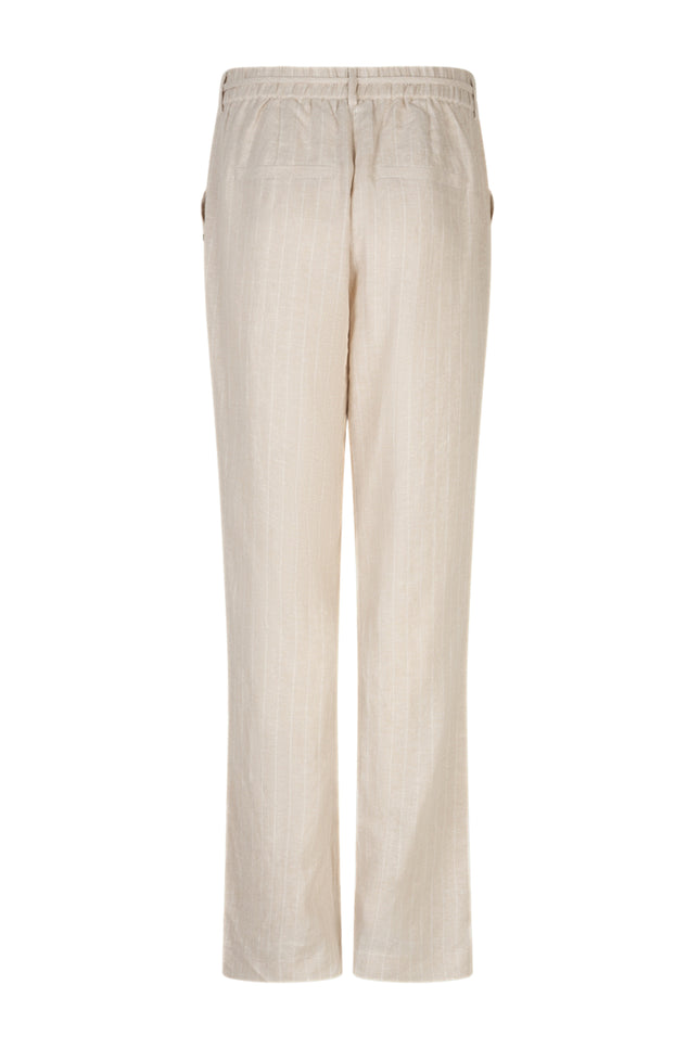 Red Button Broek Claudette Linen Visco Pinstripe Pebble SRB4915 L33 Stretchshop.nl