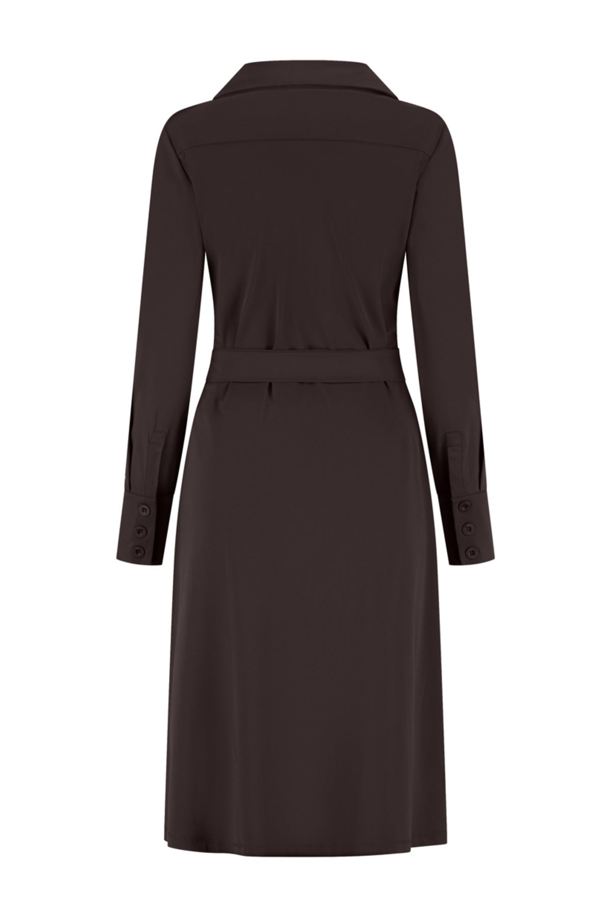 Lady Day travel jurk Danie in donkerbruin, L36.375.3513, met comfortabele pasvorm en stijlvolle uitstraling.