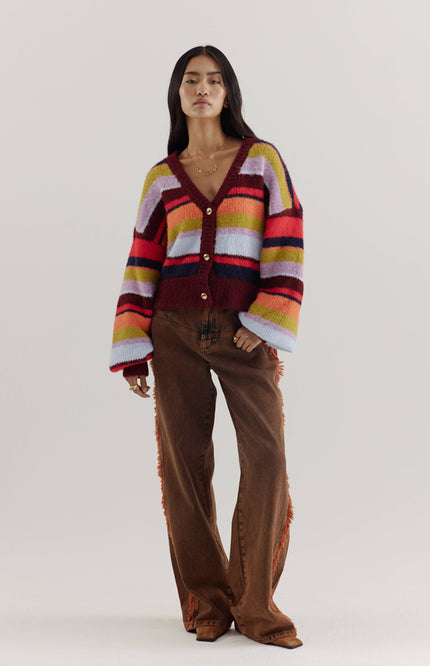 Vest Noor Stripe Multi Racing Red AW25W800