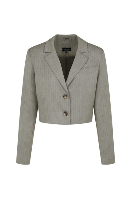 Elvira Casuals Blazer Claire Taupe Stripe Stretchshop.nl