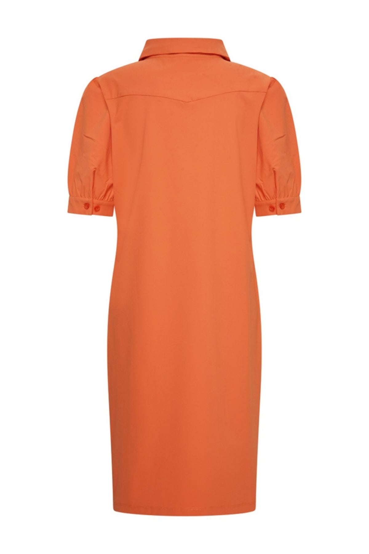 Oranje travel jurk van Mi Piace met polo-kraag en korte mouwen, casual en comfortabel voor reizen en dagelijks gebruik.