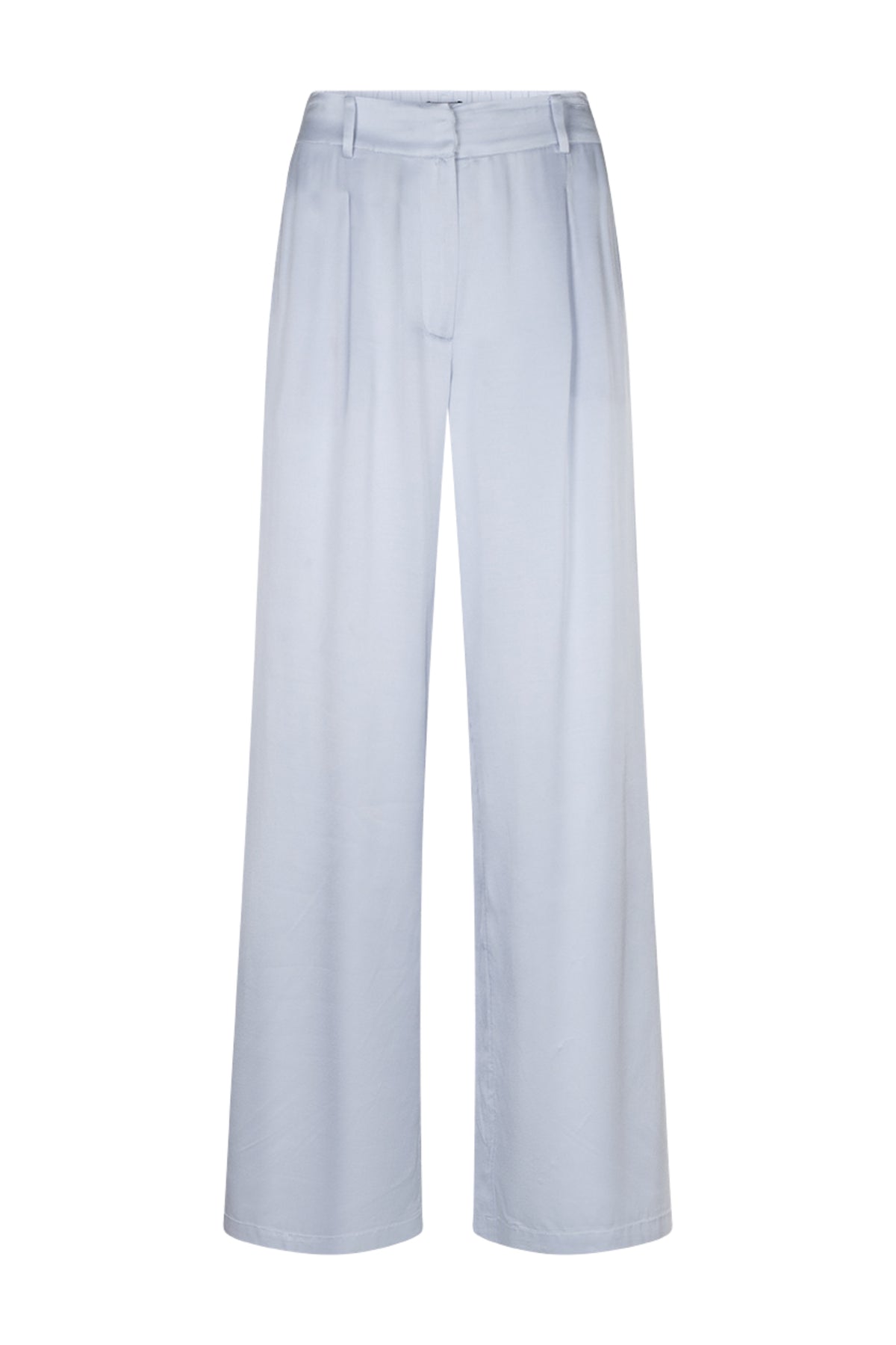 Ibana Pasha Violetta blauwe broek met losse pasvorm en elastische taille, geschikt voor casual en comfortabele stijl.