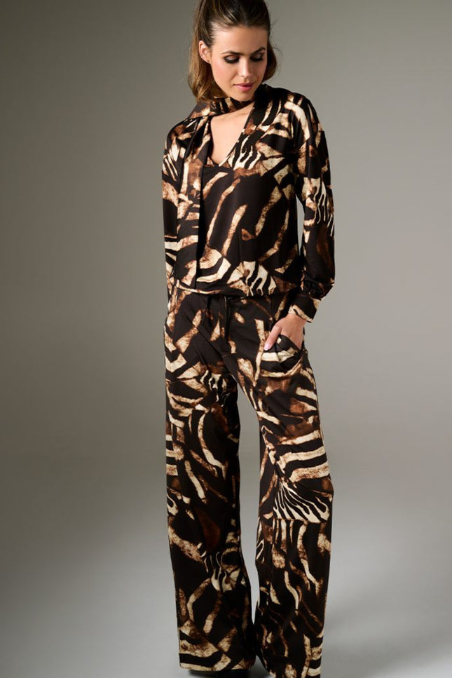 Top V-hals Met Sjaaltje & Design B202-P028