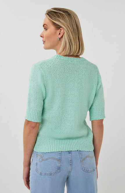 EsQualo Sweater Sequins Light Mint SP26.02004 Stretchshop.nl
