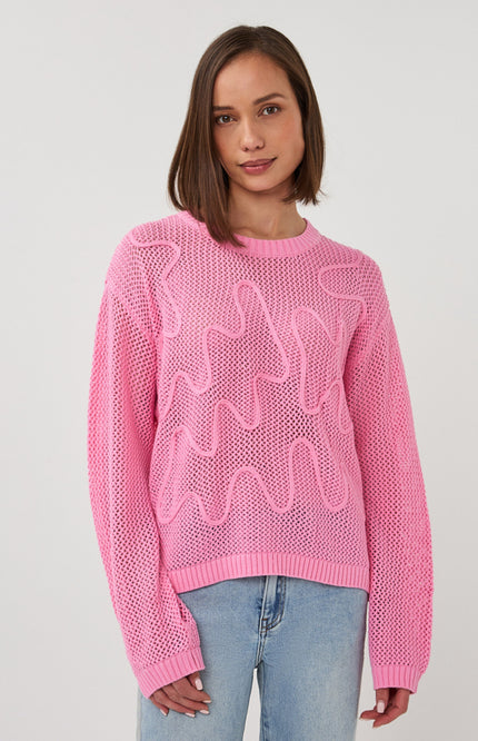 EsQualo Sweater Tapes Rose SP26.02032 Stretchshop.nl