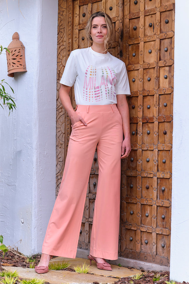 Mi Piace Heavy Travel Broek Peach Amber 202831A Stretchshop.nl