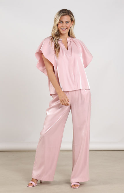 Nukus Broek Rubi Shiny Blush NKS09059 Stretchshop.nl