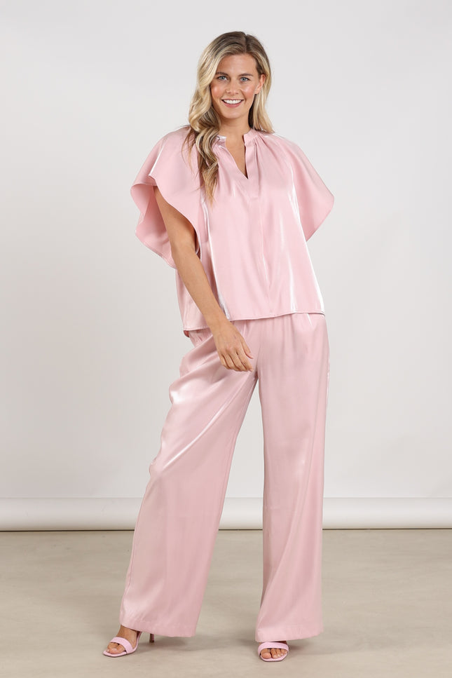 Nukus Broek Rubi Shiny Blush NKS09059 Stretchshop.nl