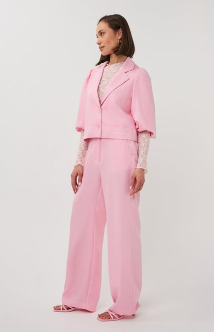 EsQualo Broek Twill Wide Romance Rose SP26.10048 Stretchshop.nl